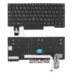 Клавиатура для ноутбука Lenovo Thinkpad E480 черная с черной рамкой