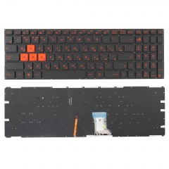 Клавиатура для ноутбука Asus Rog GL502V черная с подсветкой, оранжевые WASD