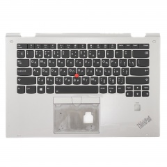 Клавиатура для ноутбука Lenovo X1 Yoga 2nd Gen черная с серебристым топкейсом