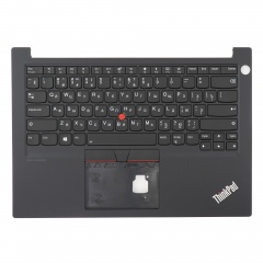 Клавиатура для ноутбука Lenovo ThinkPad E14 черная с черным топкейсом, с подсветкой