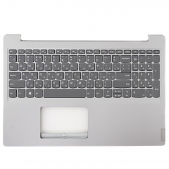 Клавиатура для ноутбука Lenovo S145-15IWL серая с серебристым топкейсом без тачпада