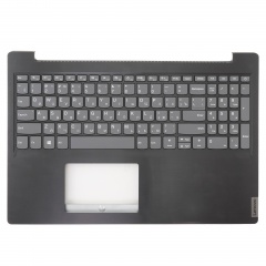 Клавиатура для ноутбука Lenovo S145-15IWL серая с черным топкейсом, без тачпада