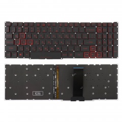 Клавиатура для ноутбука Acer Nitro 5 AN515-54 черная без рамки, с подсветкой