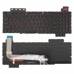 Клавиатура для ноутбука Asus FX503, ZX63VD черная с красной подсветкой