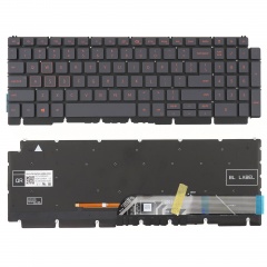Клавиатура для ноутбука Dell G15 5510 черная, без рамки, с подсветкой (английская)