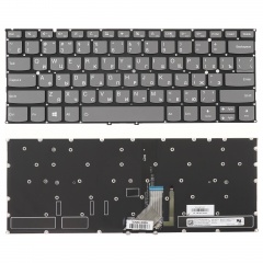 Клавиатура для ноутбука Lenovo Yoga 920-13IKB серая без рамки, с подсветкой, плоский Enter