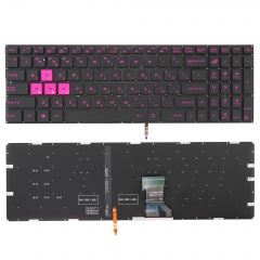 Клавиатура для ноутбука Asus GL502 черная с подсветкой, розовый шрифт