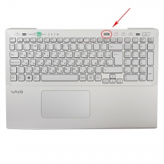 Клавиатура для ноутбука Sony SVS15 серебристая с топкейсом, с подсветкой
