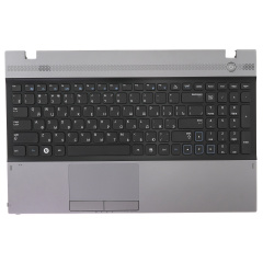 Клавиатура для ноутбука Samsung NP300V5A черная с черно-серым топкейсом