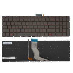 Клавиатура для ноутбука HP 15-ab черная с красной подсветкой