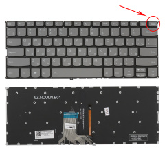 Клавиатура для ноутбука Lenovo 320S-13 серая без рамки, с подсветкой