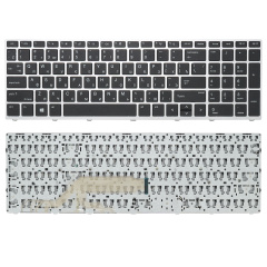 Клавиатура для ноутбука HP ProBook 450 G5 черная с серебристой рамкой