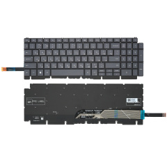Клавиатура для ноутбука Dell G15 5510 серая, без рамки, с белой подсветкой