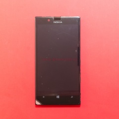 Дисплей в сборе с тачскрином для Nokia Lumia 720 черный с рамкой