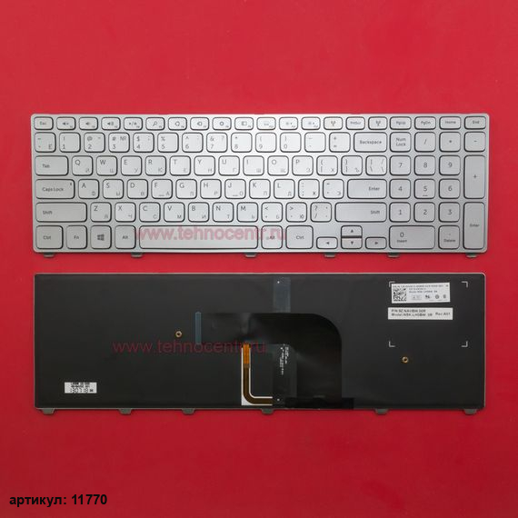 Клавиатура для ноутбука Dell Inspiron 13-3737 серебристая