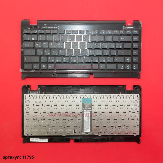 Клавиатура для ноутбука Asus Eee PC 1201, 1215 черная с рамкой