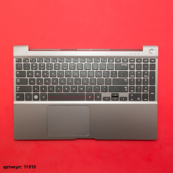 Клавиатура для ноутбука Samsung NP700Z5A, NP700Z5B черная с серым топкейсом