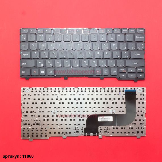 Клавиатура для ноутбука Lenovo Yoga 11S черная без рамки