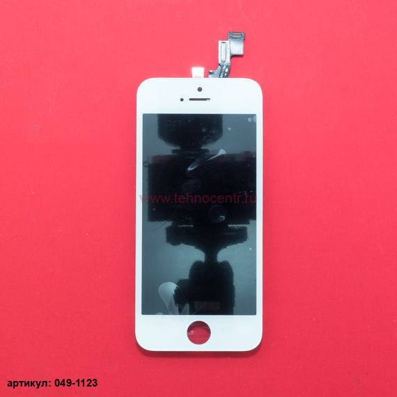 Дисплей в сборе с тачскрином для Apple iPhone 5S, SE белый - оригинал