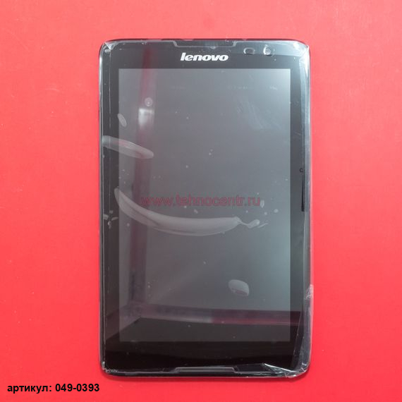 Дисплей в сборе с тачскрином для Lenovo IdeaTab A5500 черный с рамкой