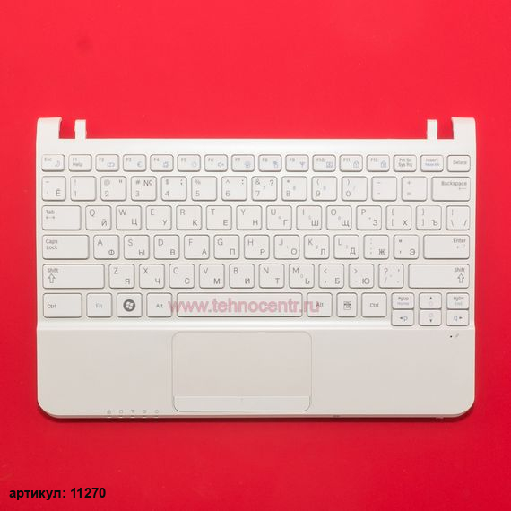 Клавиатура для ноутбука Samsung NC110 белая с белым топкейсом