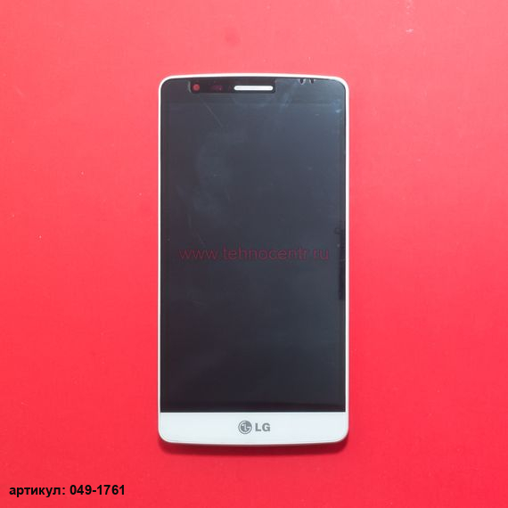 Дисплей в сборе с тачскрином для LG G3 Mini D722 белый с рамкой