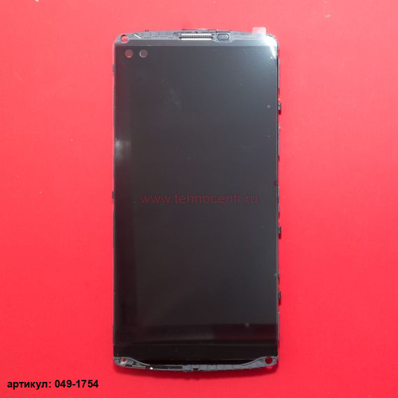 Дисплей в сборе с тачскрином для LG V10 H961S черный с рамкой