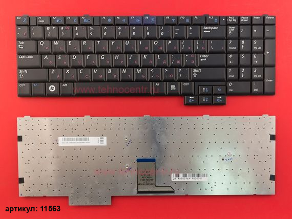 Клавиатура для ноутбука Samsung R610 черная, короткий шлейф