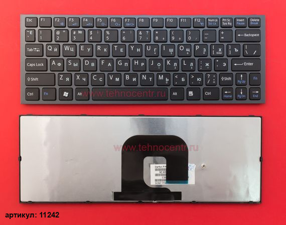 Клавиатура для ноутбука Sony VPC-YA, VPC-YB черная с серой рамкой