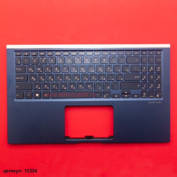 Клавиатура для ноутбука Asus UX533FD черная c синим топкейсом