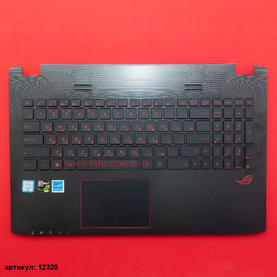 Клавиатура для ноутбука Asus GL552J, GL552JX черная c черным топкейсом