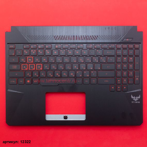 Клавиатура для ноутбука Asus FX505DY черная c черным топкейсом