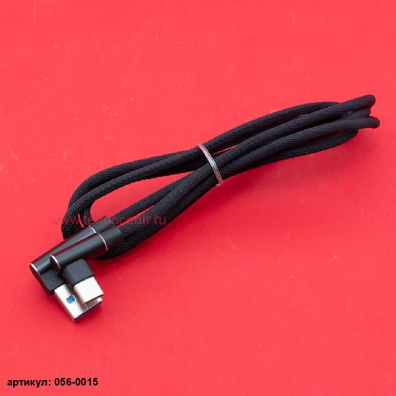  Кабель USB A - USB C 2A (F123) черный плетеный