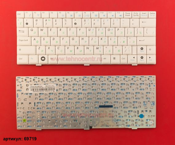 Клавиатура для ноутбука Asus Eee PC 904H, 905, 1000 белая