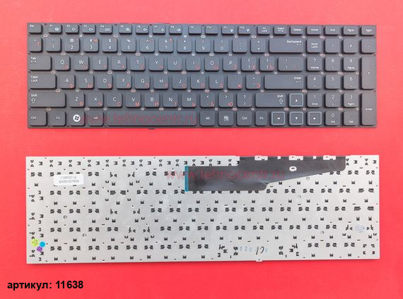 Клавиатура для ноутбука Samsung NP300E7A черная без рамки