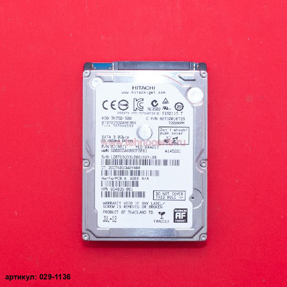  Жесткий диск 2.5" 500 Gb Hitachi HTS727550A9E364