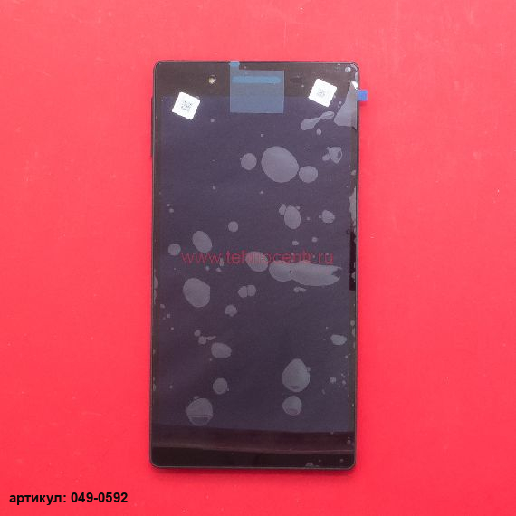 Дисплей в сборе с тачскрином для Lenovo TB-7504 7" черный с рамкой