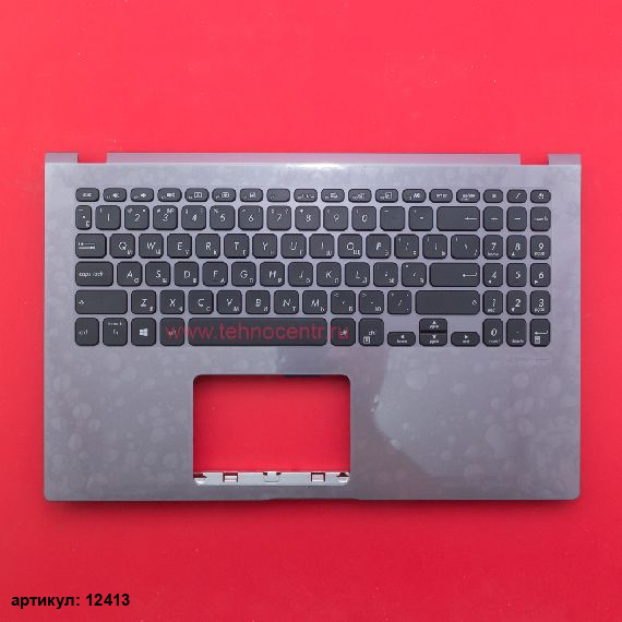 Клавиатура для ноутбука Asus X509UA черная с серым топкейсом