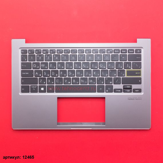 Клавиатура для ноутбука Asus X321JA черная с серым топкейсом