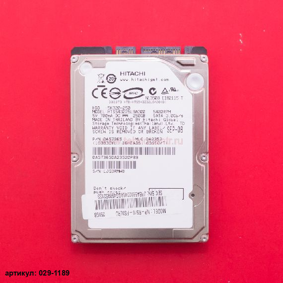  Жесткий диск 2.5" 250 Gb Hitachi HTS543225L9A300