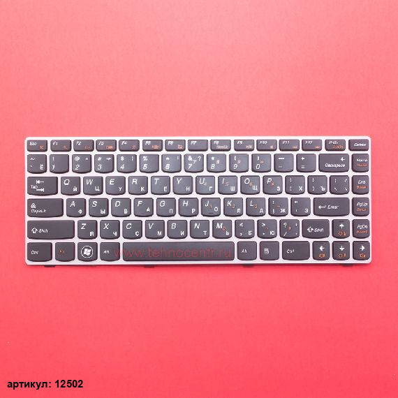 Клавиатура для ноутбука Lenovo IdeaPad Z360 черная с розовой рамкой