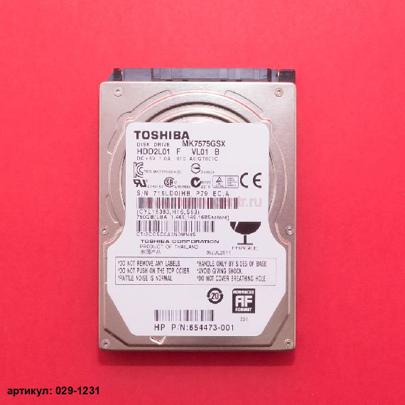  Жесткий диск 2.5" 750 Gb Toshiba MK7575GSX