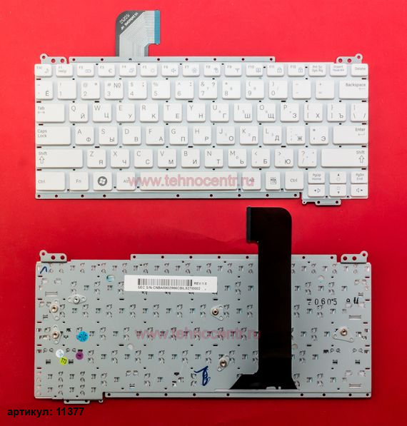 Клавиатура для ноутбука Samsung NC110 белая без рамки