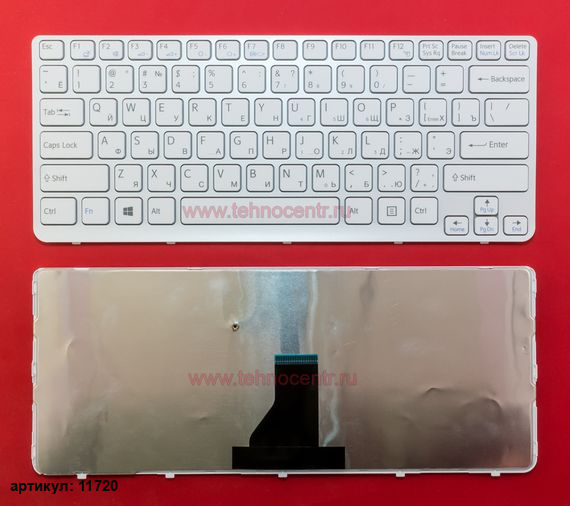 Клавиатура для ноутбука Sony E14, SVE14 белая с рамкой