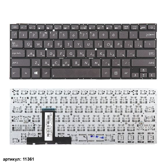 Клавиатура для ноутбука Asus UX31A, U38D черная без рамки, под подсветку