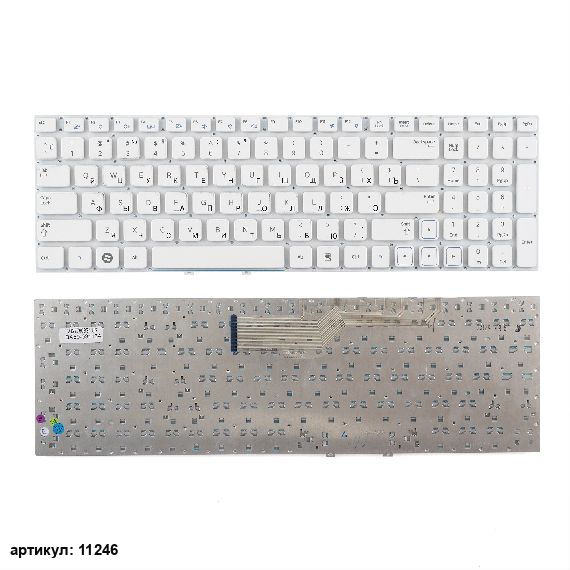 Клавиатура для ноутбука Samsung NP300E5A, NP300V5A белая без рамки