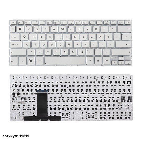 Клавиатура для ноутбука Asus UX31, UX31A, UX31E серебристая без рамки