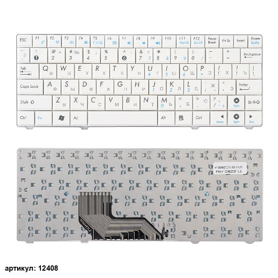 Клавиатура для ноутбука Asus Eee PC T91, T91MT белая (версия 2)