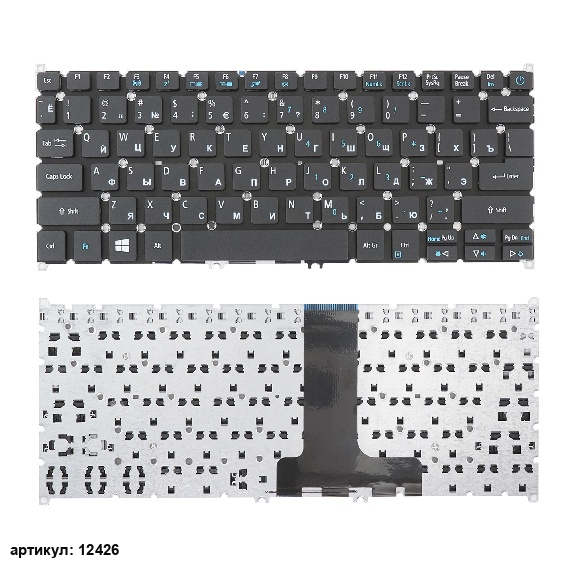 Клавиатура для ноутбука Acer Aspire ES1-132 черная без рамки