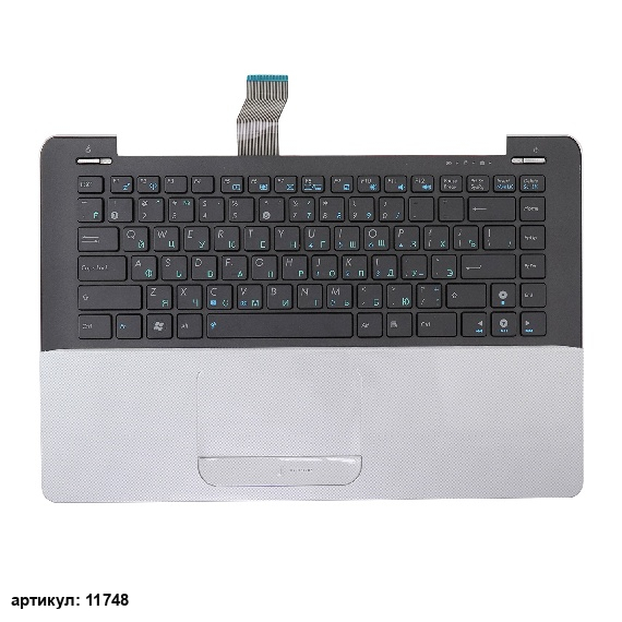 Клавиатура для ноутбука Asus UX30 черная с черно-серым топкейсом